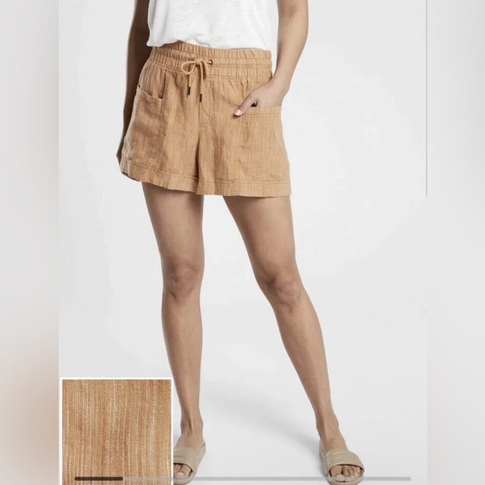 Athleta Textured Cabo Linen Shorts